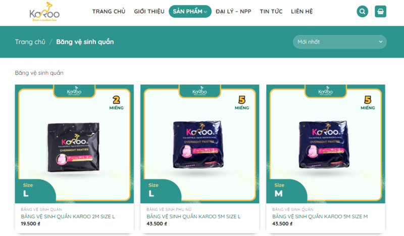 Băng vệ sinh dạng quần mua ở đâu - Website thương hiệu